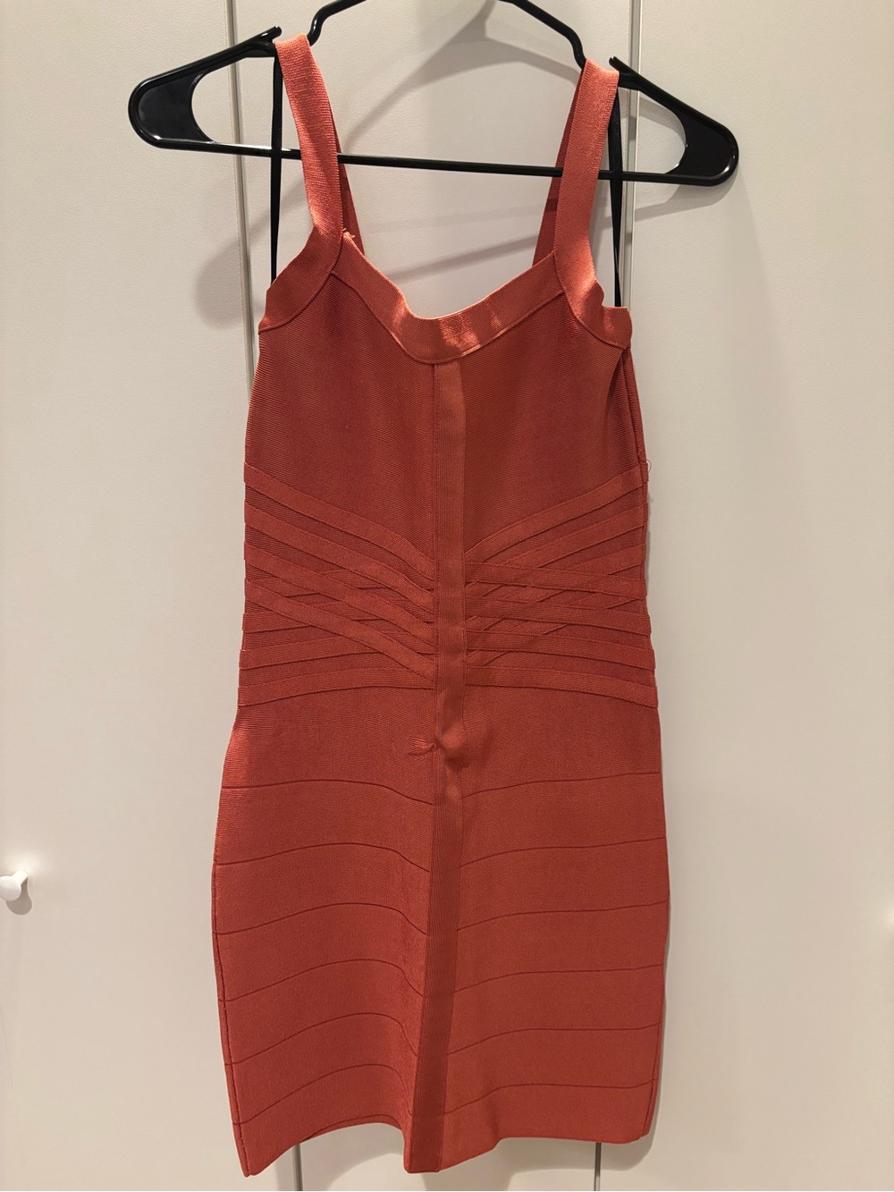bebe Coral Strappy Bandage Mini Dress